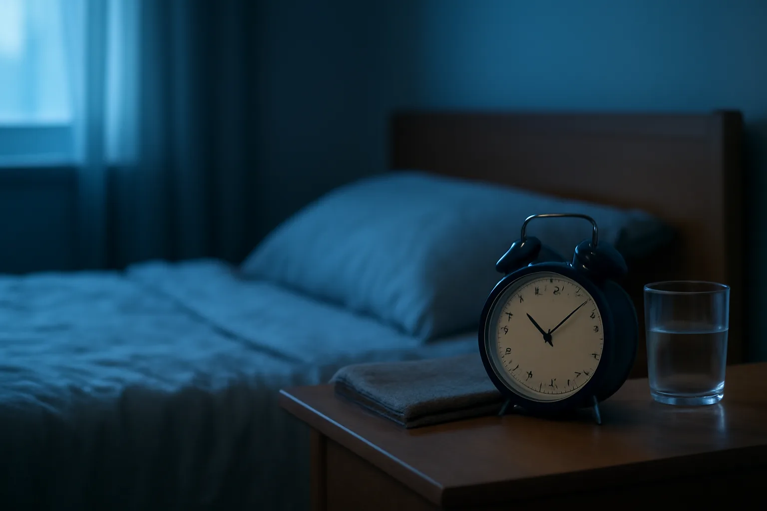 Dawn bedroom scene suggesting the sleep and recovery phase of an ipamorelin timeline
